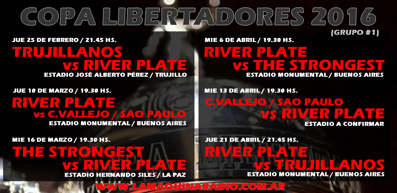 FIXTURE LIBERTADORES 2016